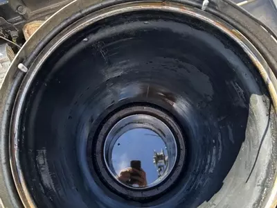 Inside boiler jacket of Nilfisk Contractor hot pressure washer after removing damaged heating coil